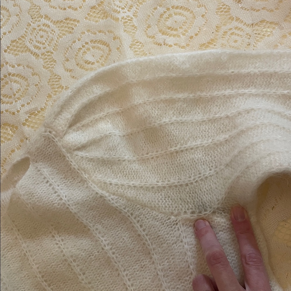 Sezane Cream Puff-Sleeve Crewneck Sweater - Picture 12 of 13
